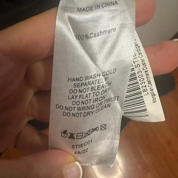 Quince 100% Mongolian Cashmere Long Duster Cardigan – Black, Size S - Picture 4 of 5